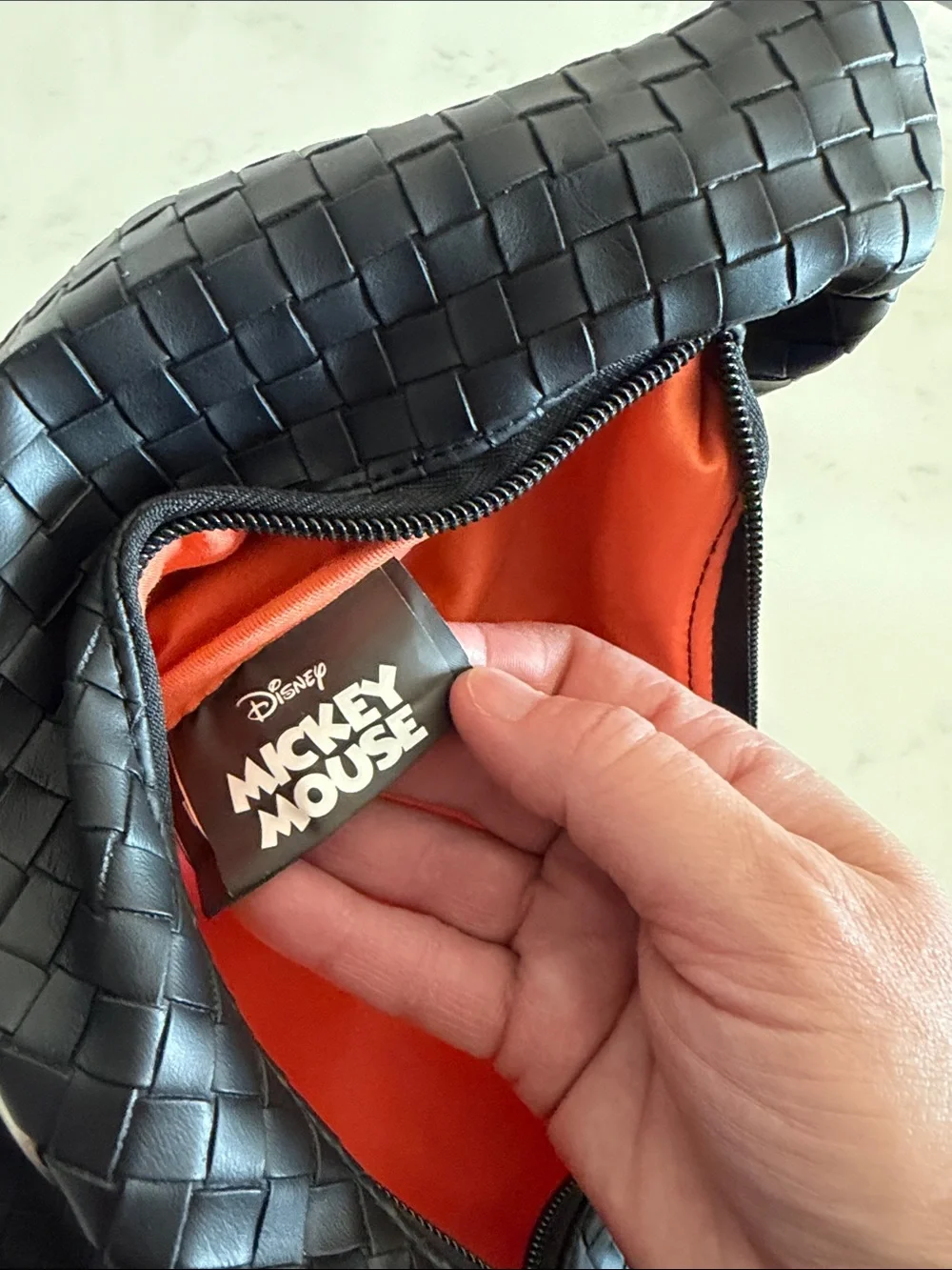 Bioworld Black Woven Hobo Bag with Mickey Accent
